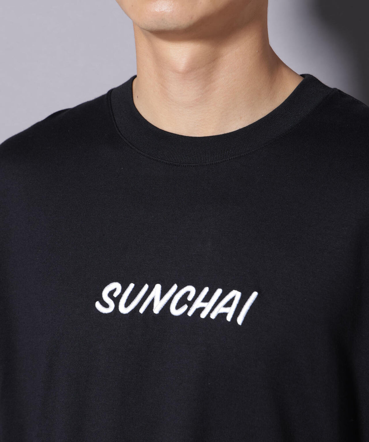 Anti Soaked(R)×SUNCHAI ロゴ刺繍 汗染み防止 Tシャツ長袖