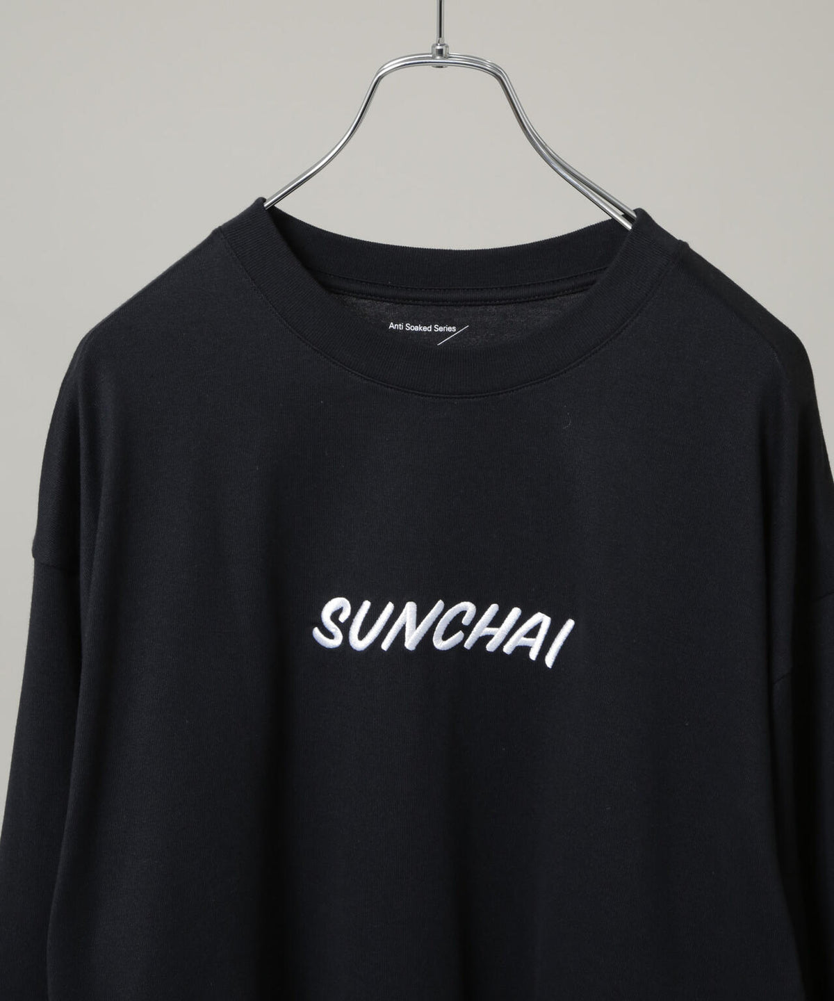 Anti Soaked(R)×SUNCHAI ロゴ刺繍 汗染み防止 Tシャツ長袖