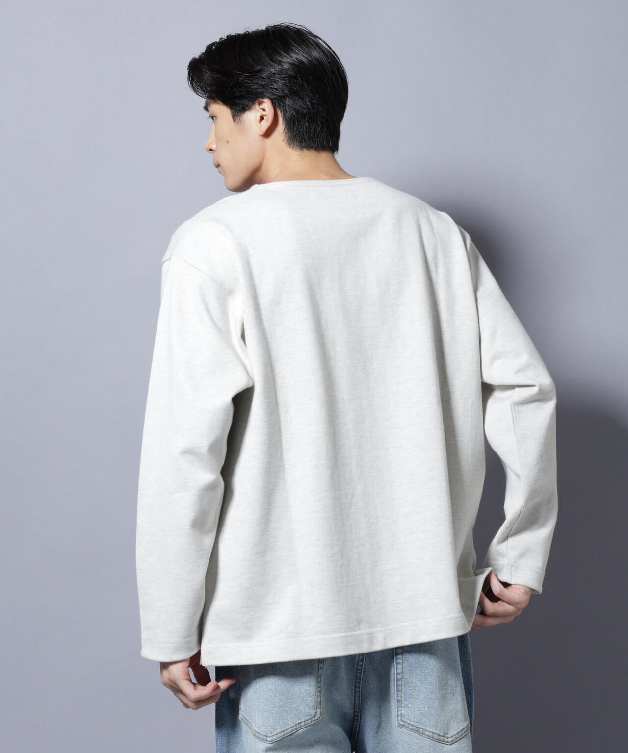 天竺ヘビーコットンボートネックTシャツ 長袖