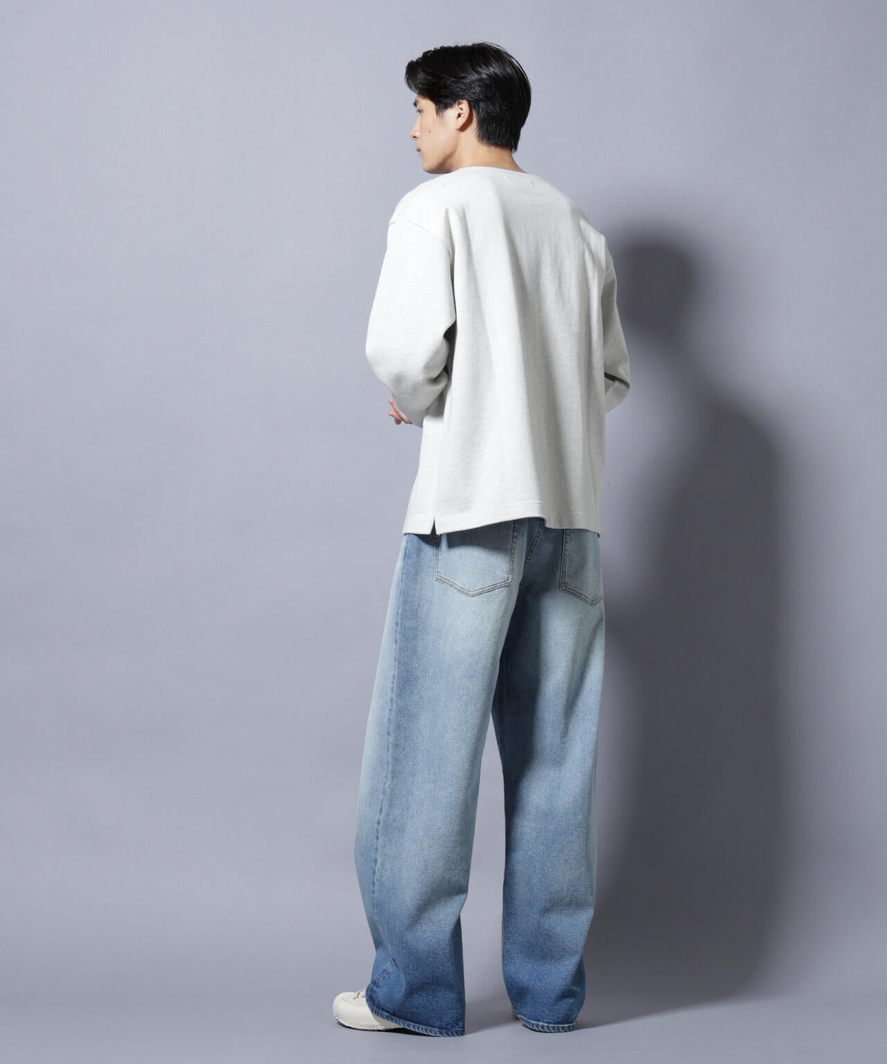 天竺ヘビーコットンボートネックTシャツ 長袖