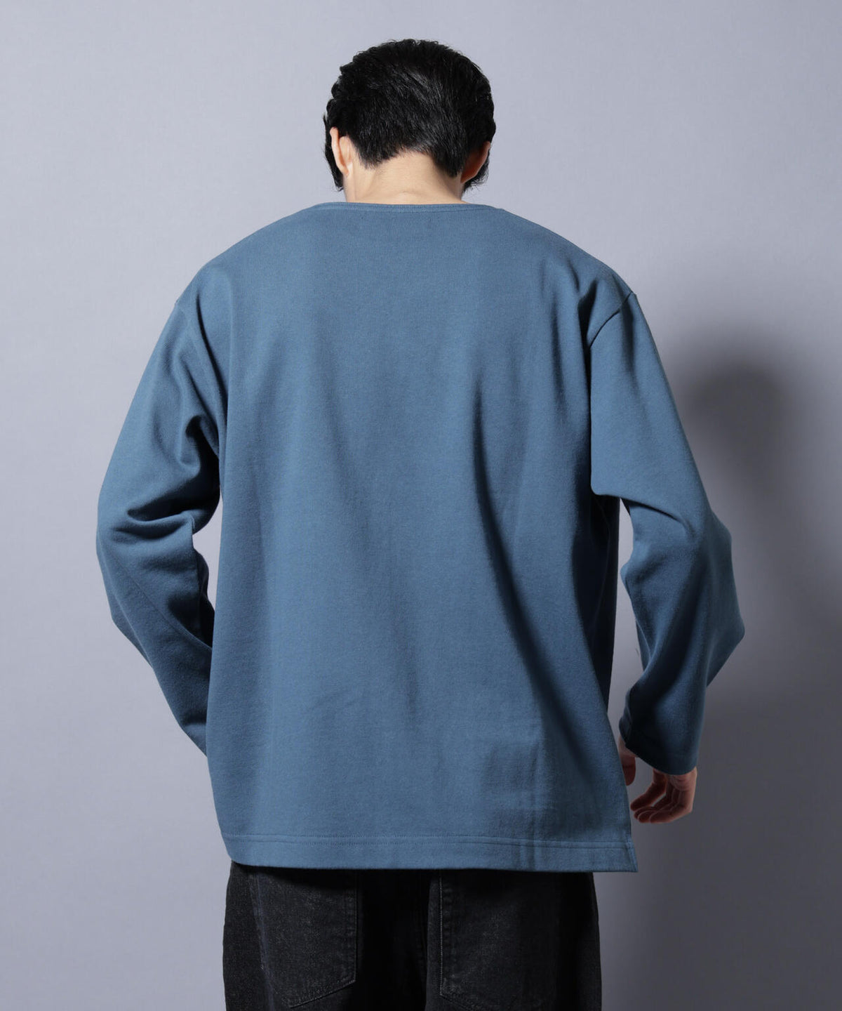 天竺ヘビーコットンボートネックTシャツ 長袖