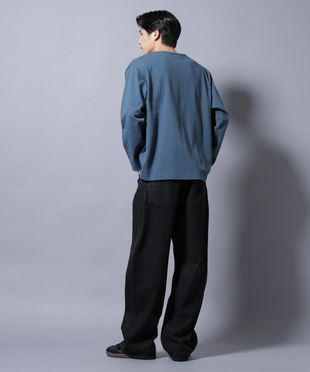 天竺ヘビーコットンボートネックTシャツ 長袖