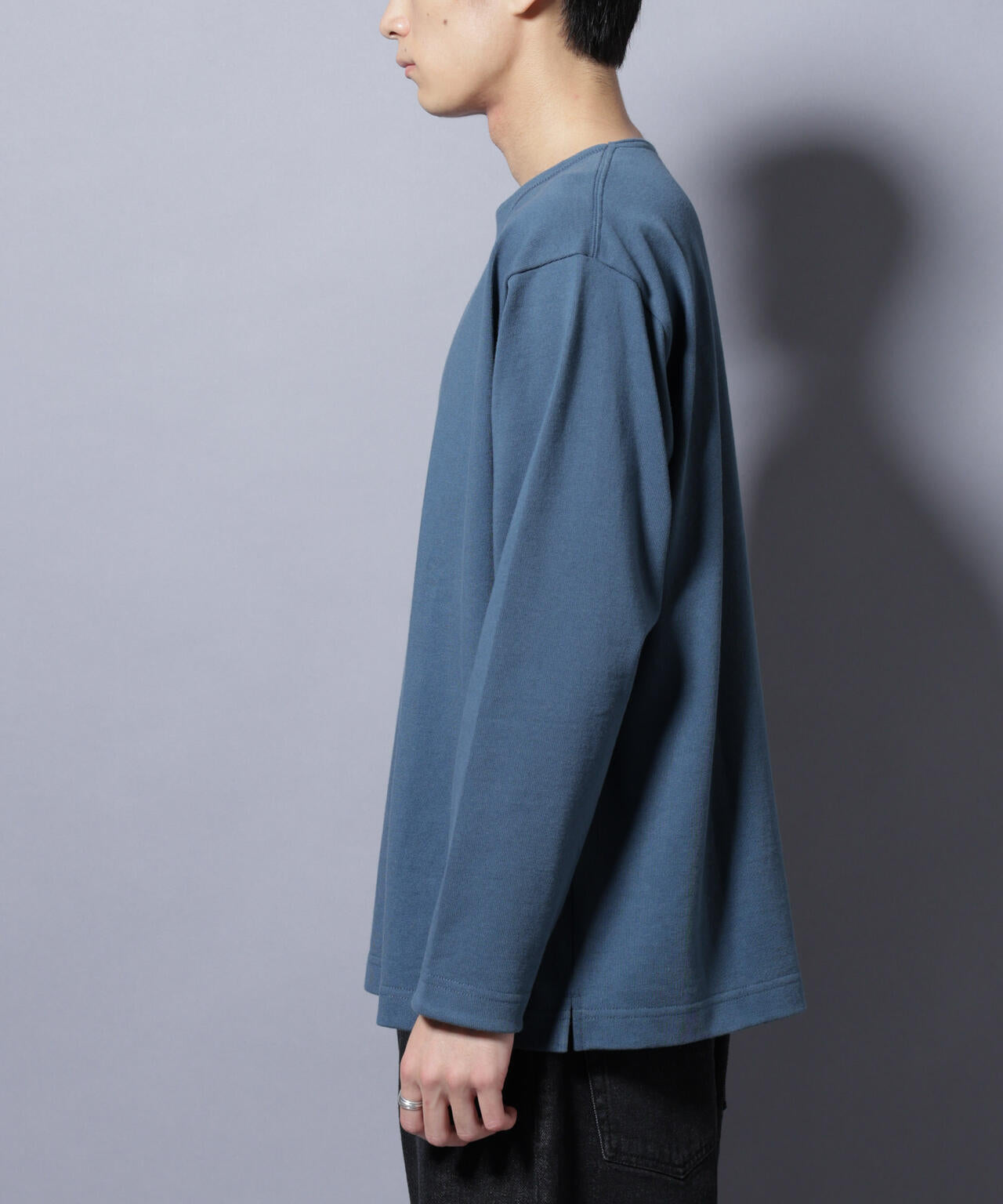 天竺ヘビーコットンボートネックTシャツ 長袖