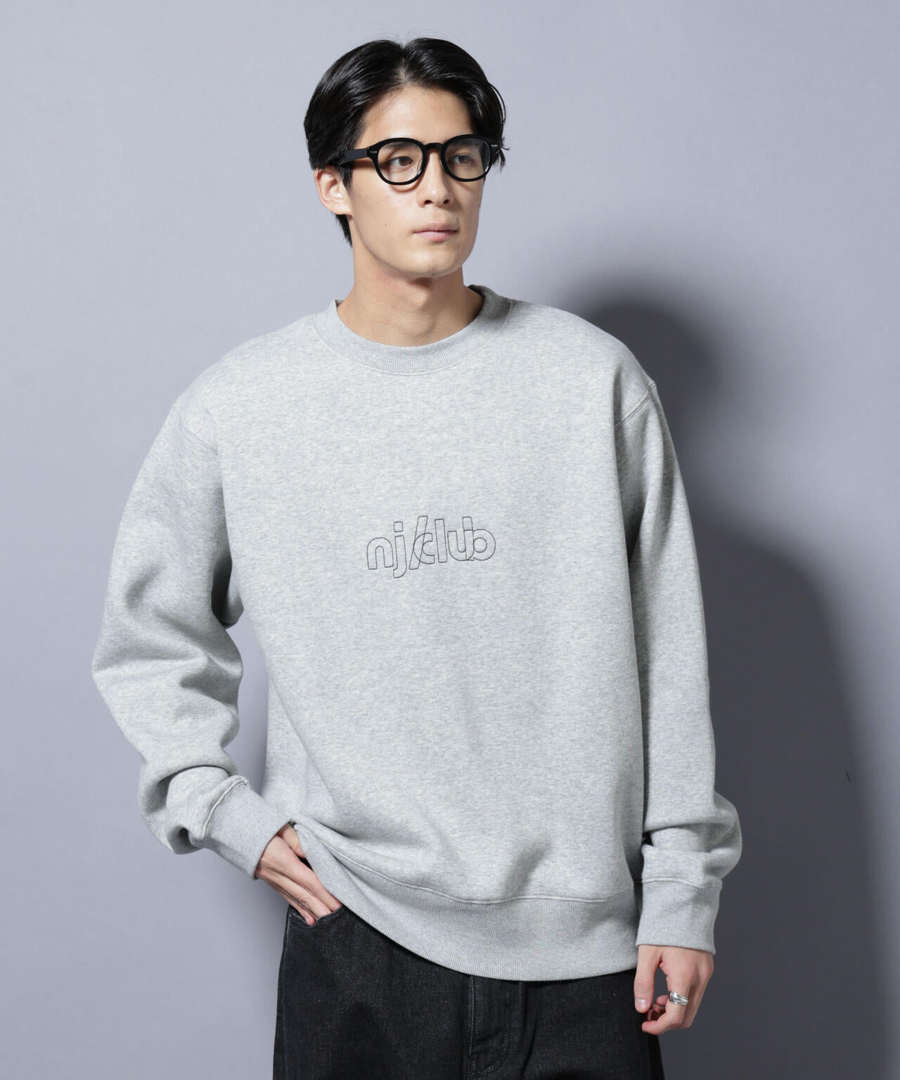 「NJ/CLUB」裏起毛 ジャージークルーネックスウェット