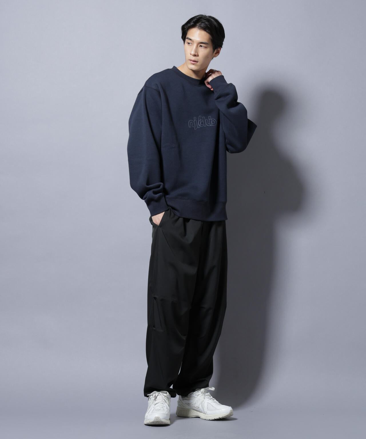 「NJ/CLUB」裏起毛 ジャージークルーネックスウェット