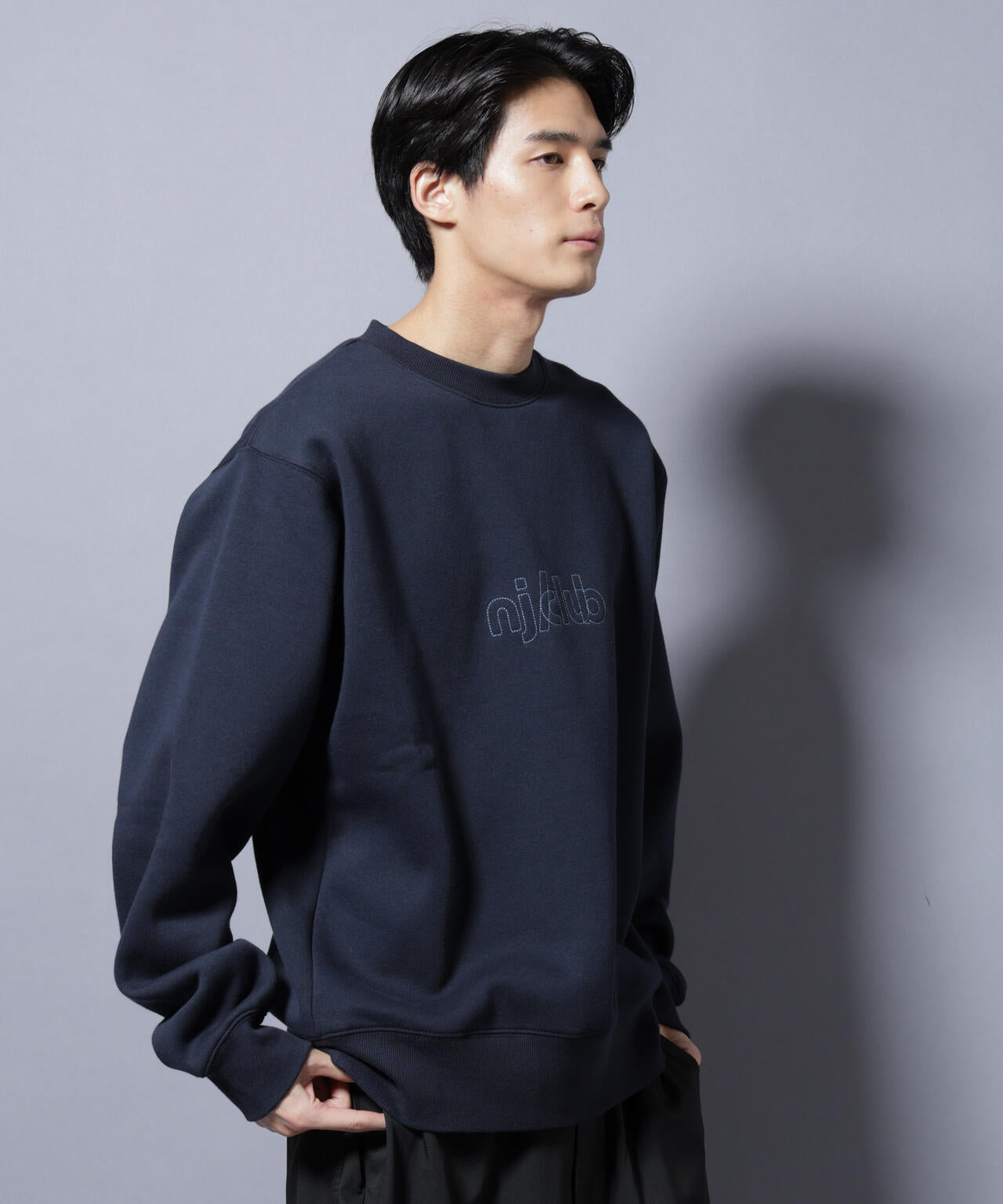「NJ/CLUB」裏起毛 ジャージークルーネックスウェット