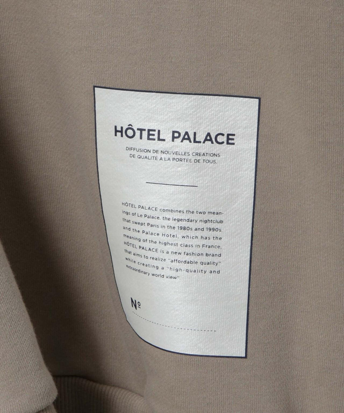「HOTEL PALACE」 スキッパーロゴスウェット