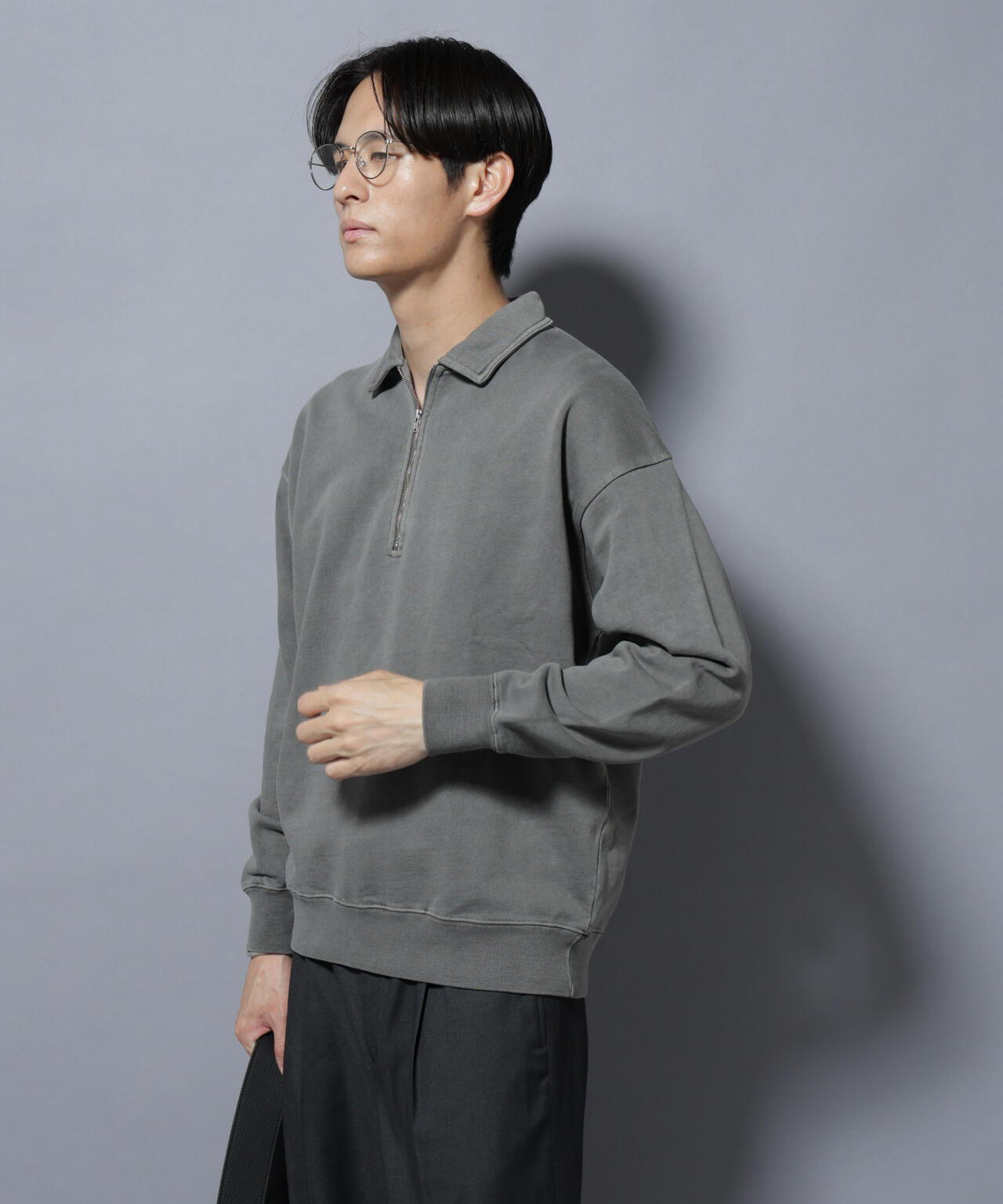 ヴィンテージライク ハーフZIPスウェット