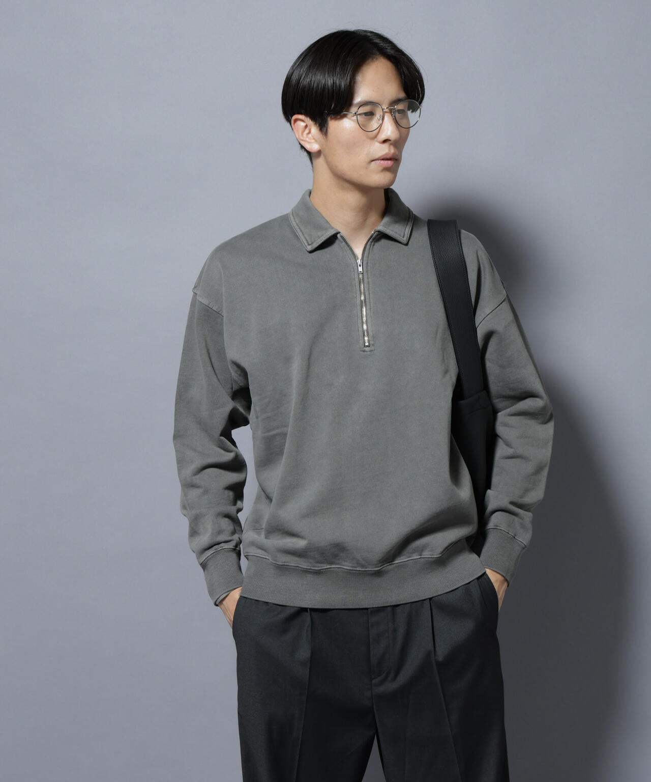 ヴィンテージライク ハーフZIPスウェット
