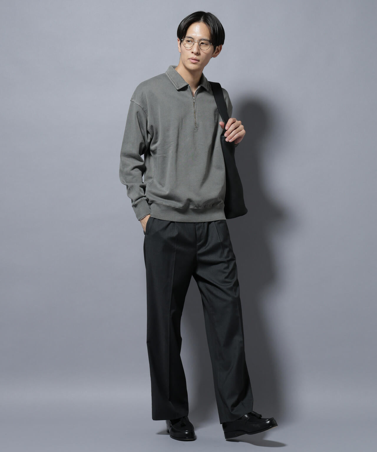 ヴィンテージライク ハーフZIPスウェット