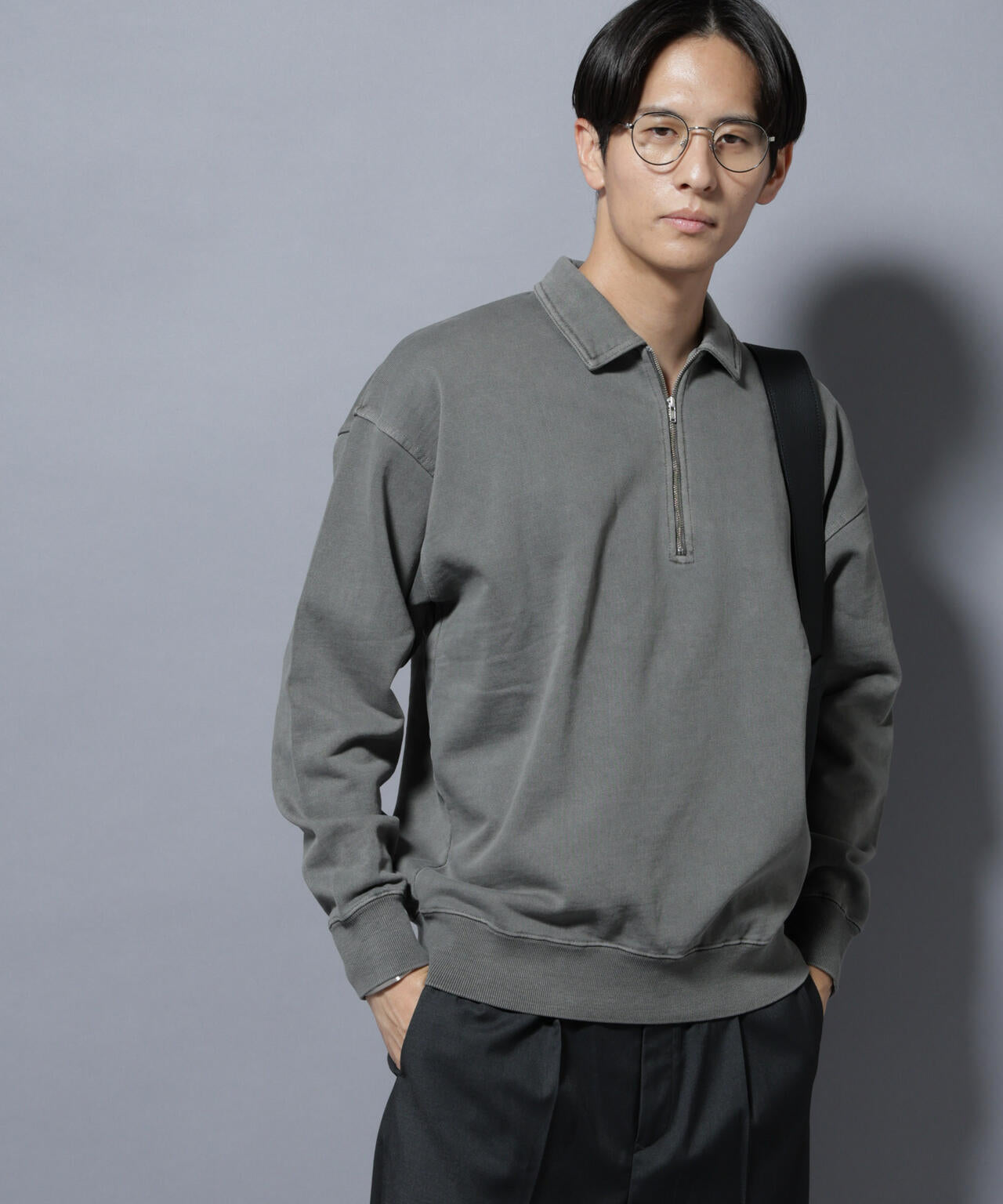 ヴィンテージライク ハーフZIPスウェット