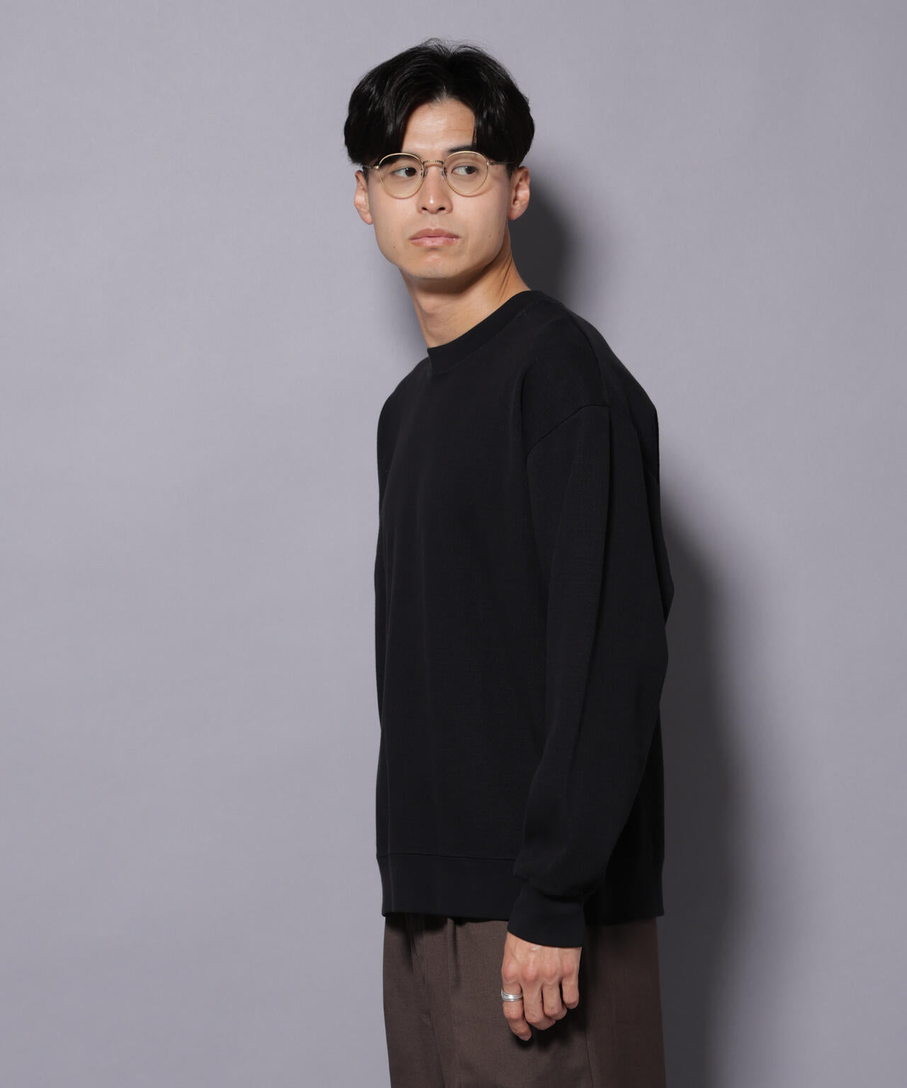 コットンガーメントダイサーマルクルーネックプルオーバー