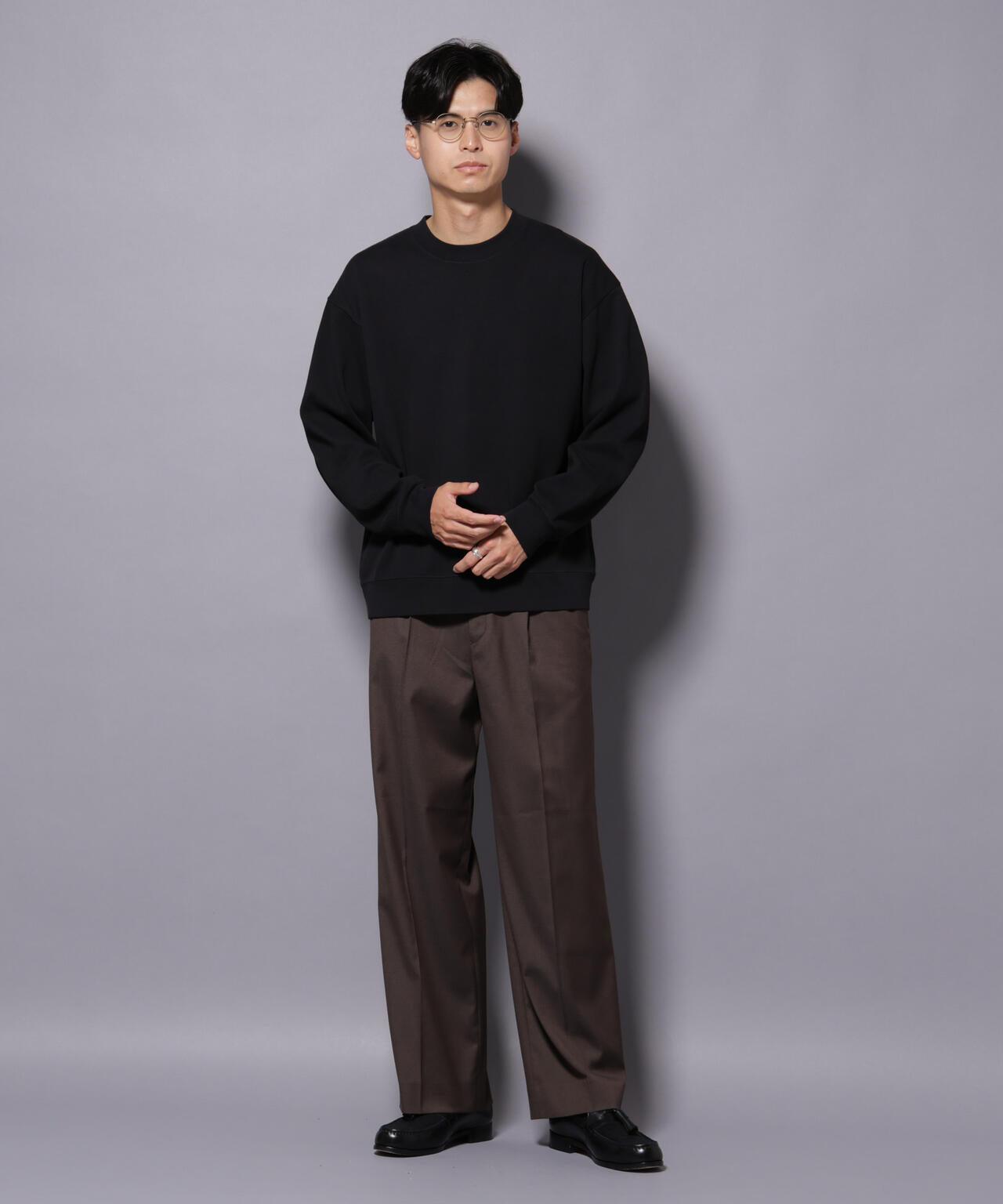 コットンガーメントダイサーマルクルーネックプルオーバー