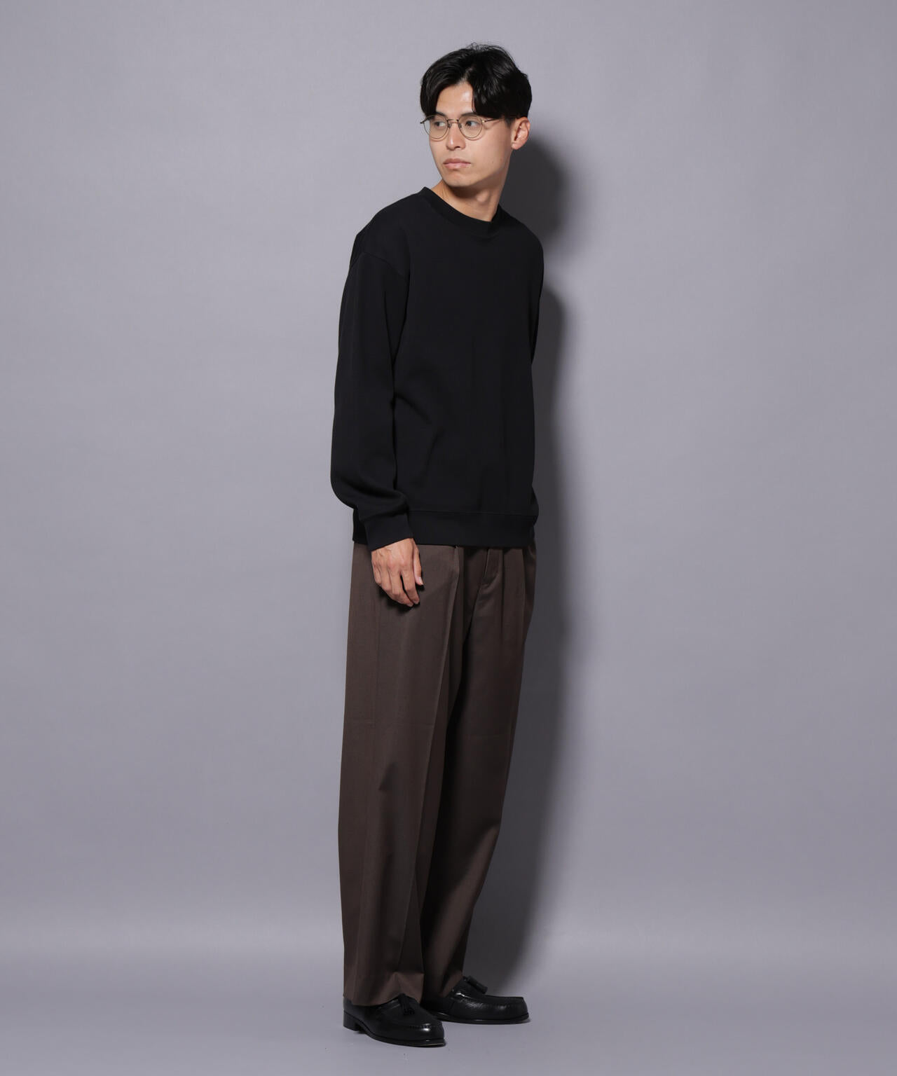 コットンガーメントダイサーマルクルーネックプルオーバー