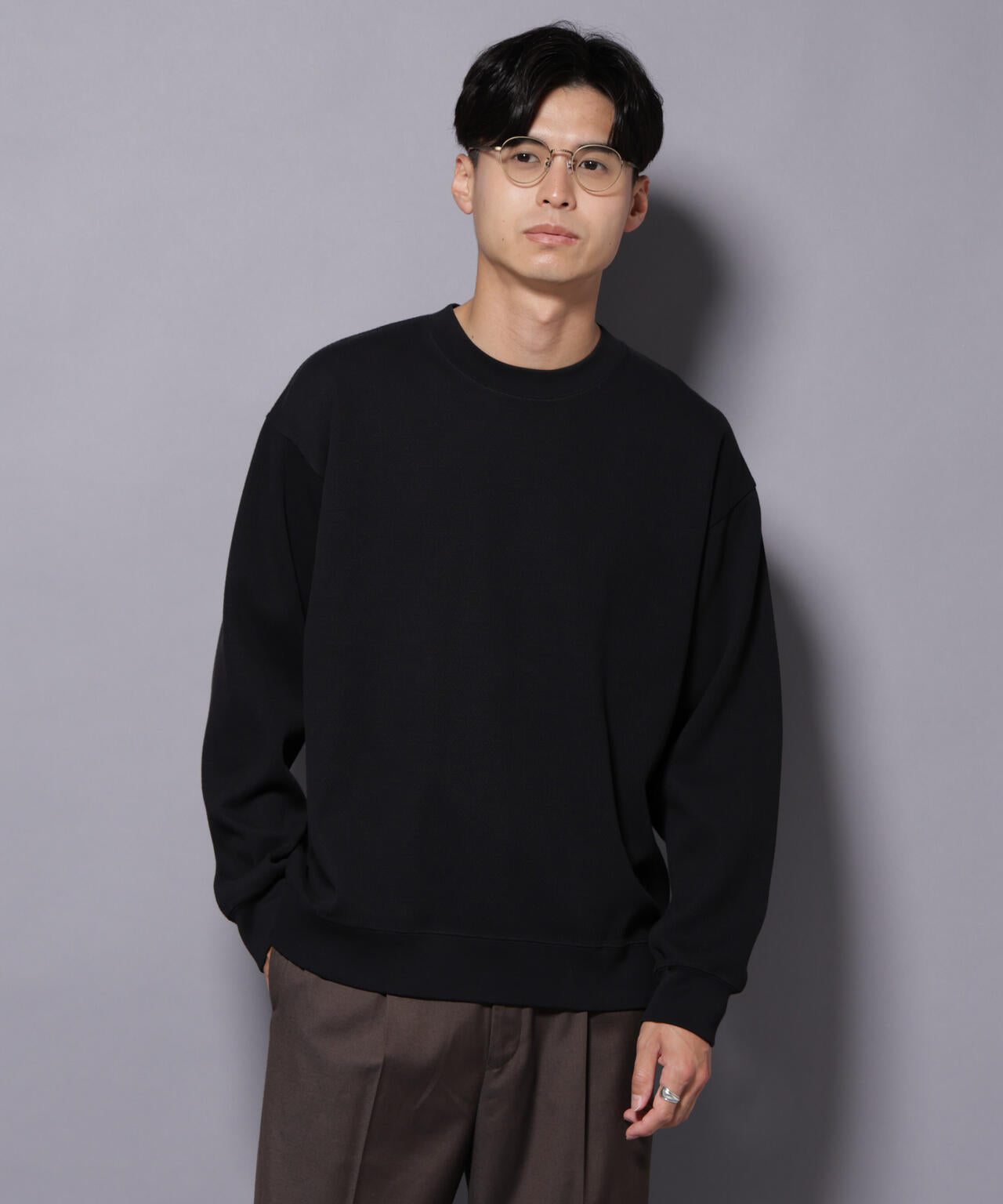 コットンガーメントダイサーマルクルーネックプルオーバー