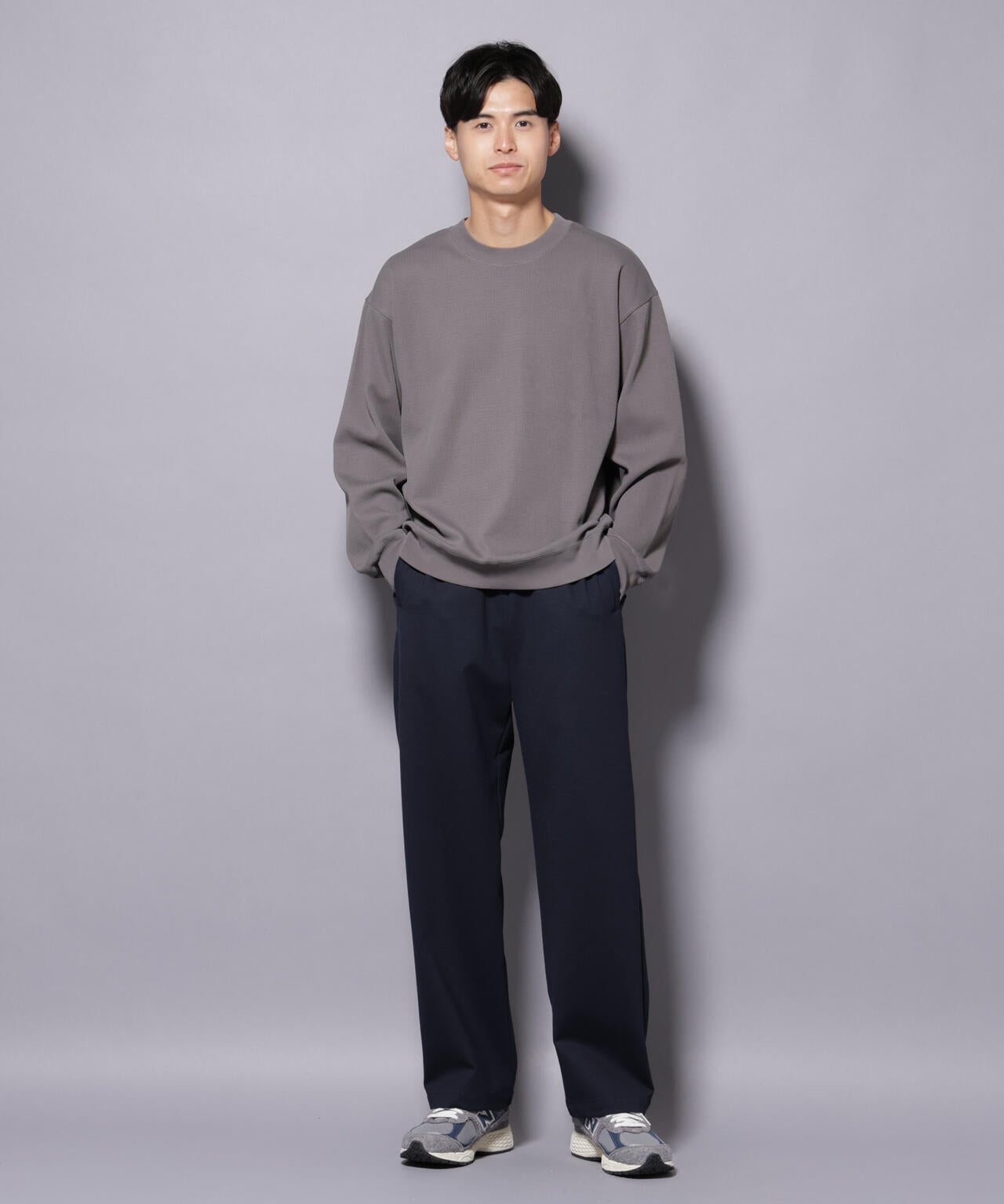 コットンガーメントダイサーマルクルーネックプルオーバー