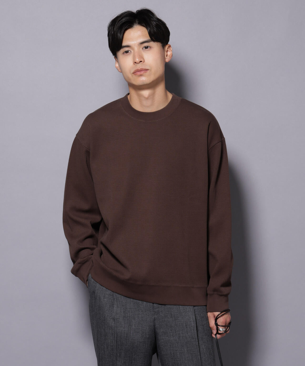 コットンガーメントダイサーマルクルーネックプルオーバー