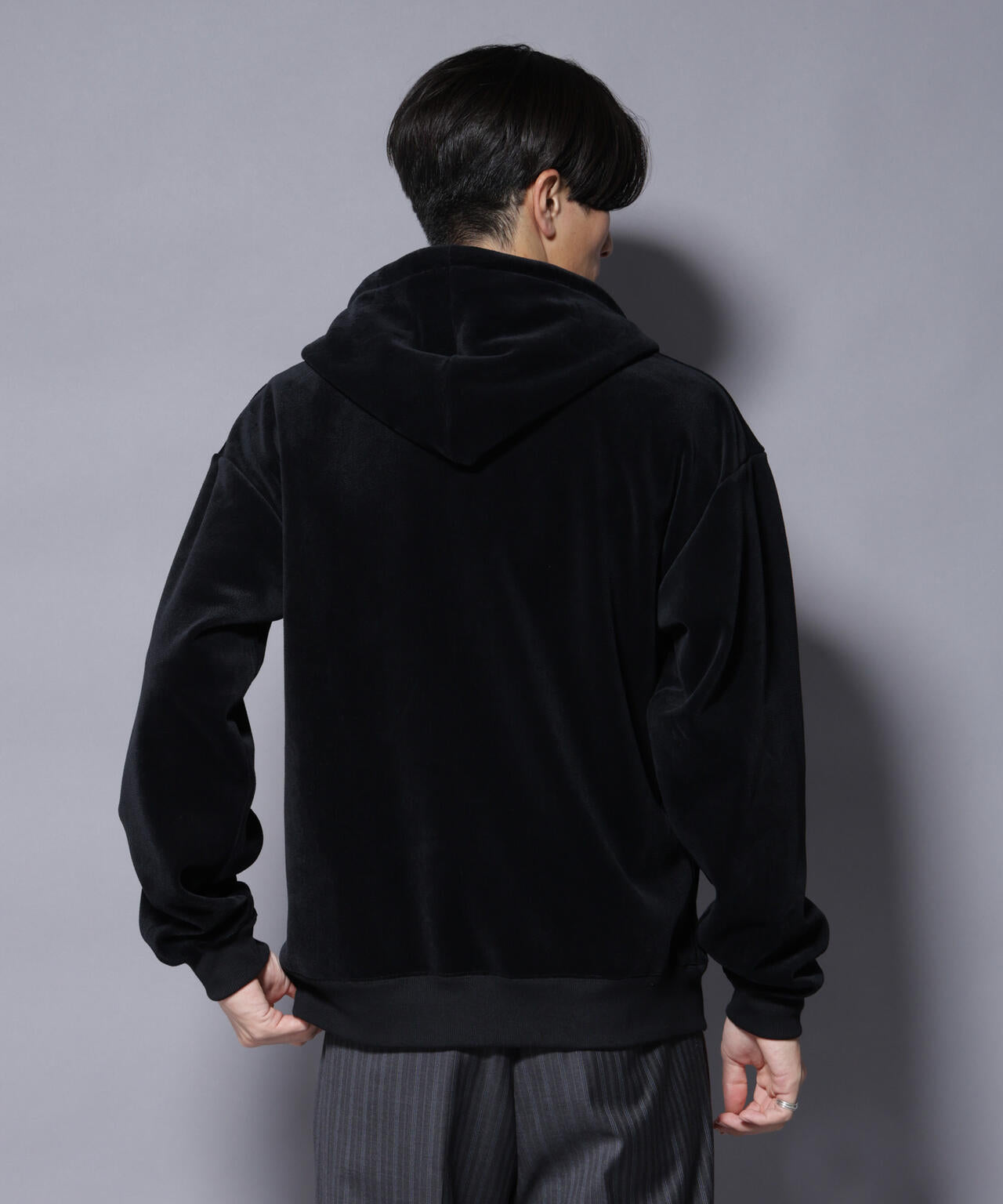 クロコ加工フリース ZIPパーカ