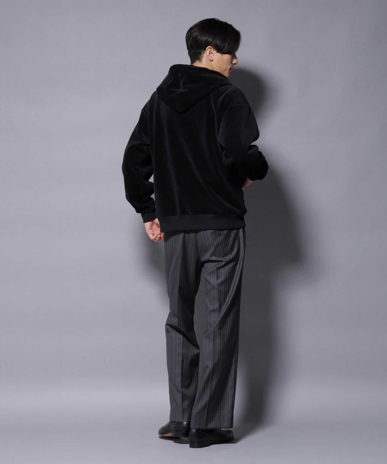 クロコ加工フリース ZIPパーカ