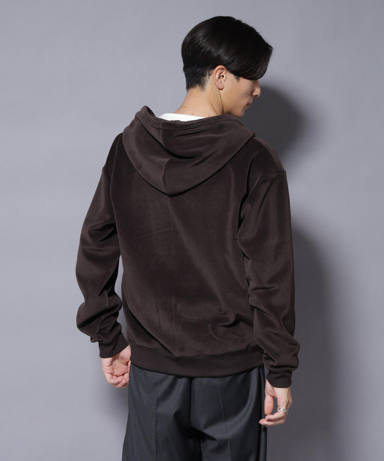 クロコ加工フリース ZIPパーカ