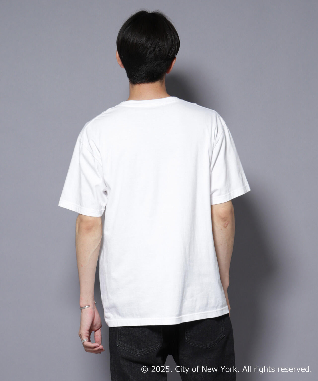 別注GOOD ROCK SPEED NYC シルバー箔プリントTシャツ