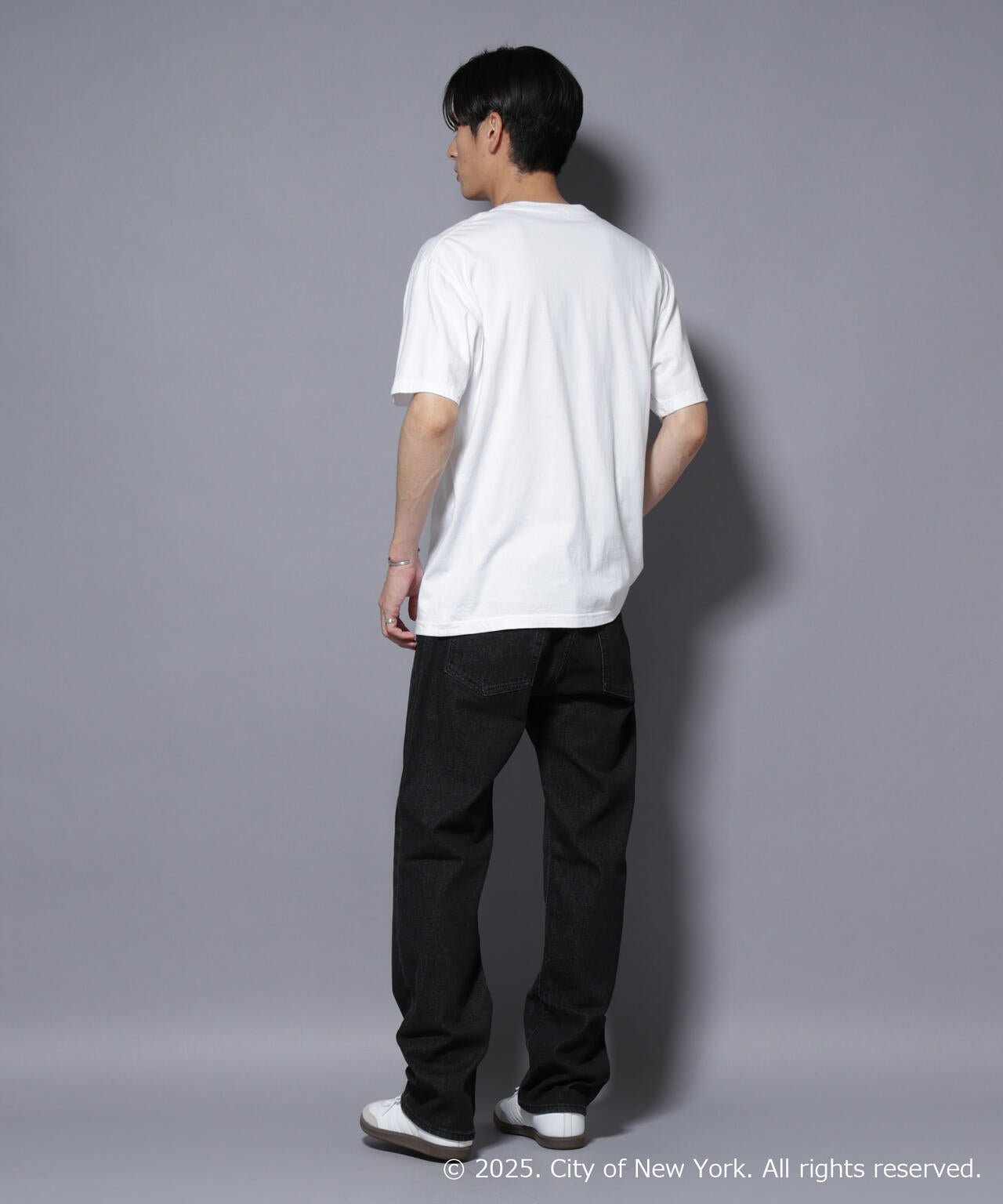 別注GOOD ROCK SPEED NYC シルバー箔プリントTシャツ