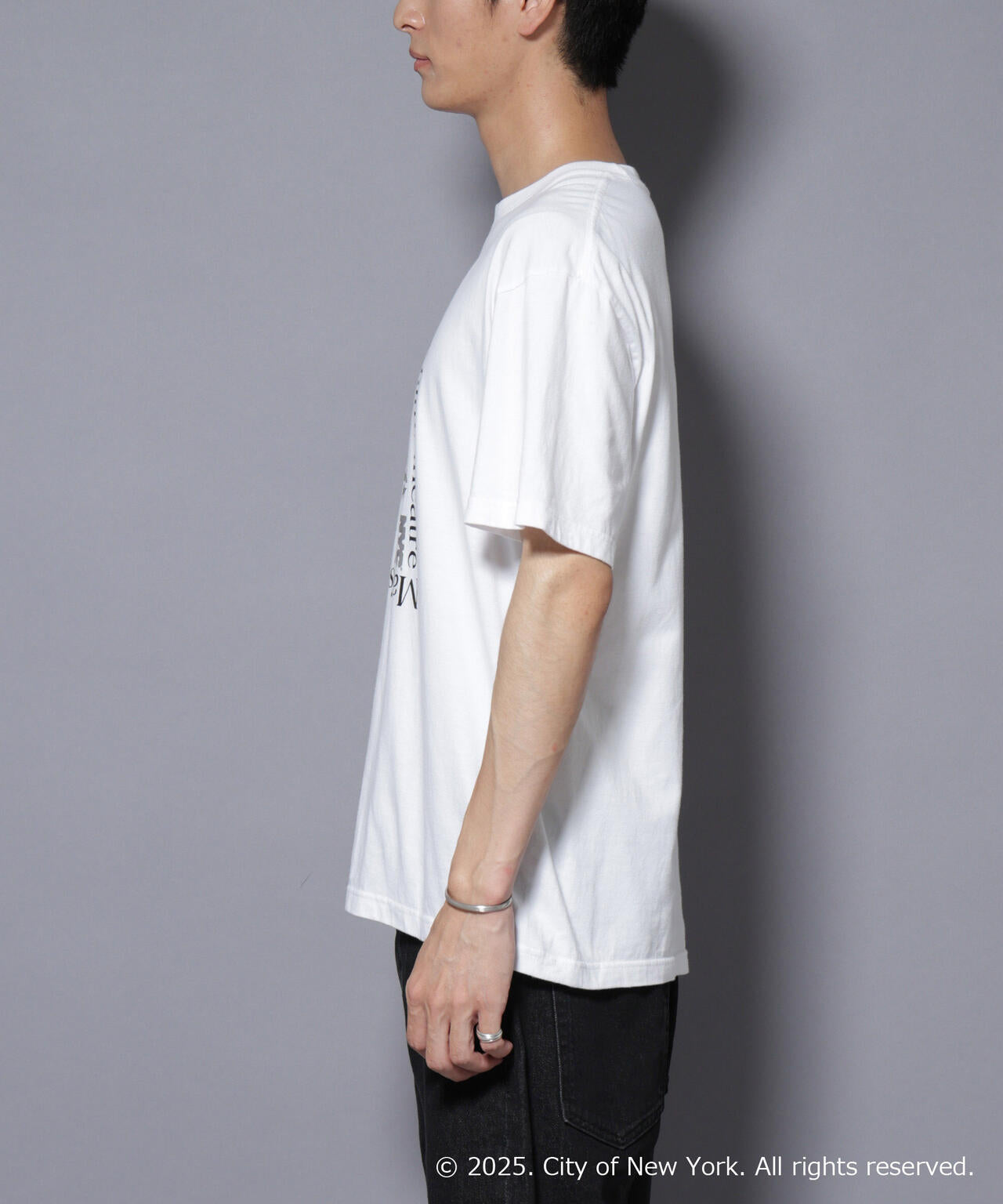 別注GOOD ROCK SPEED NYC シルバー箔プリントTシャツ