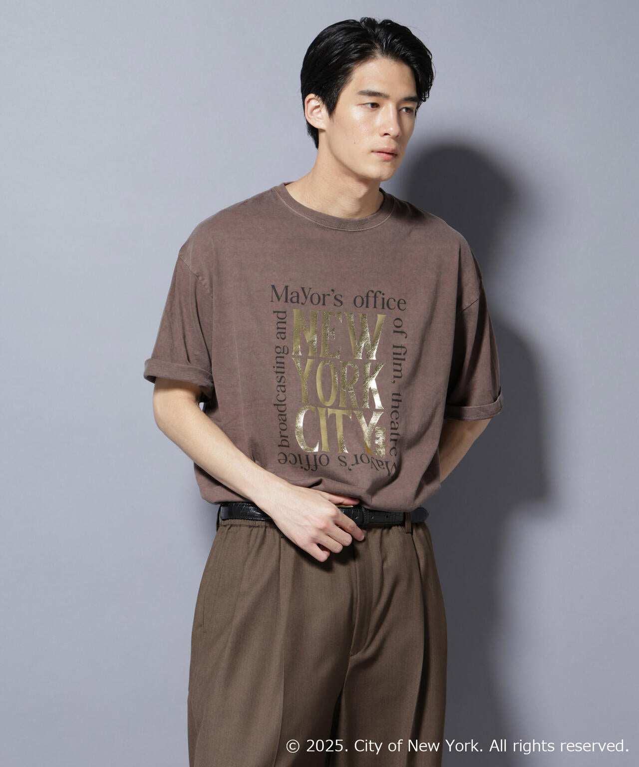 別注GOOD ROCK SPEED NYC 箔プリントTシャツ