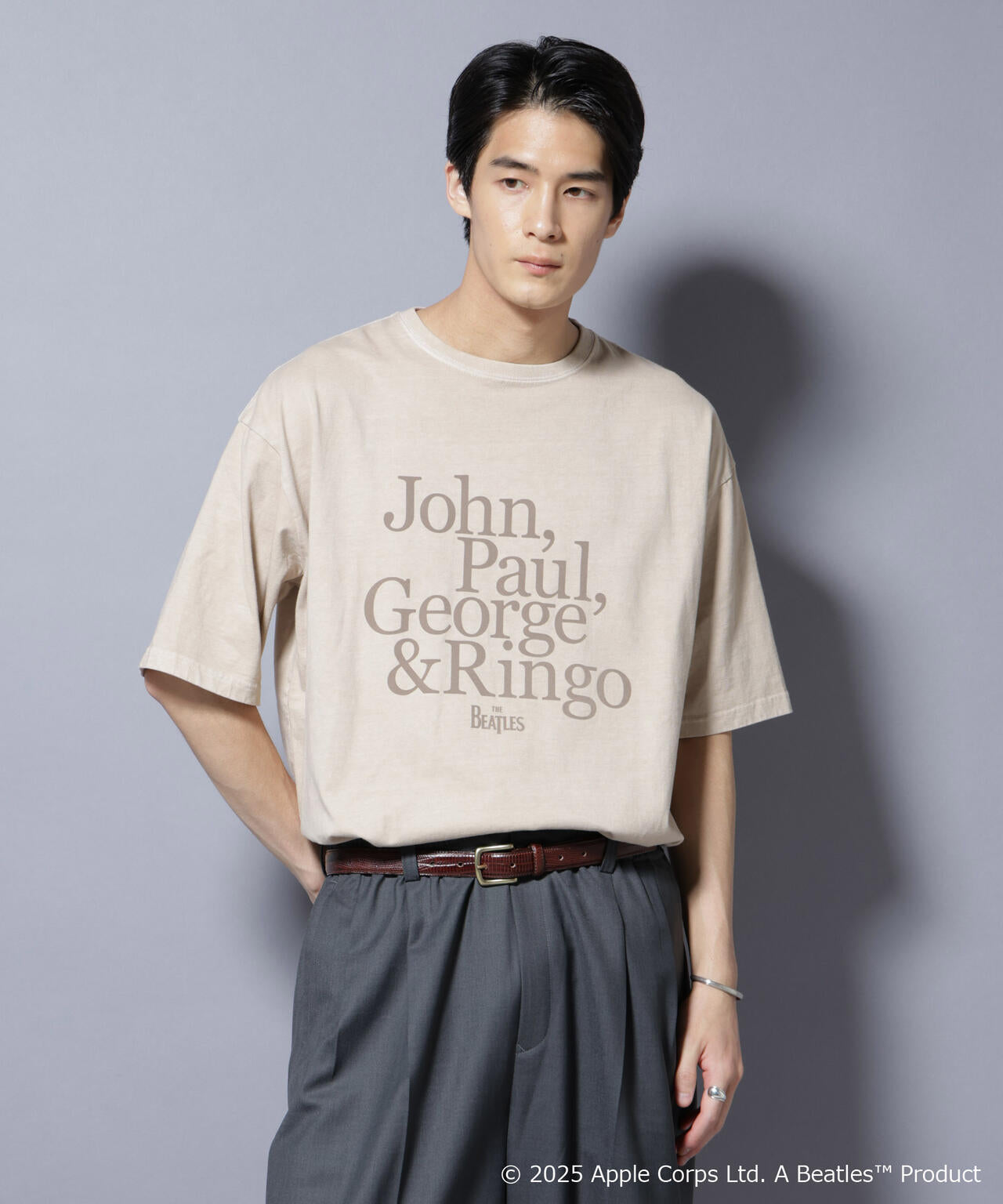 別注GOOD ROCK SPEED BEATLES フロッキープリントTシャツ
