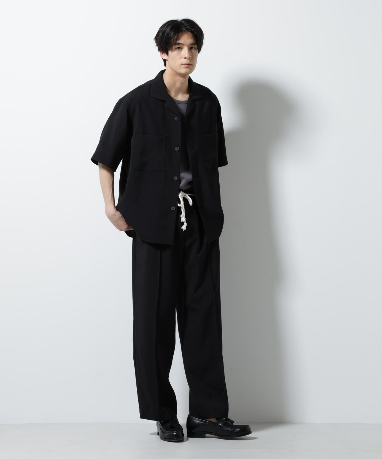 メランジドライイージーテーパードパンツ(セットアップ可)