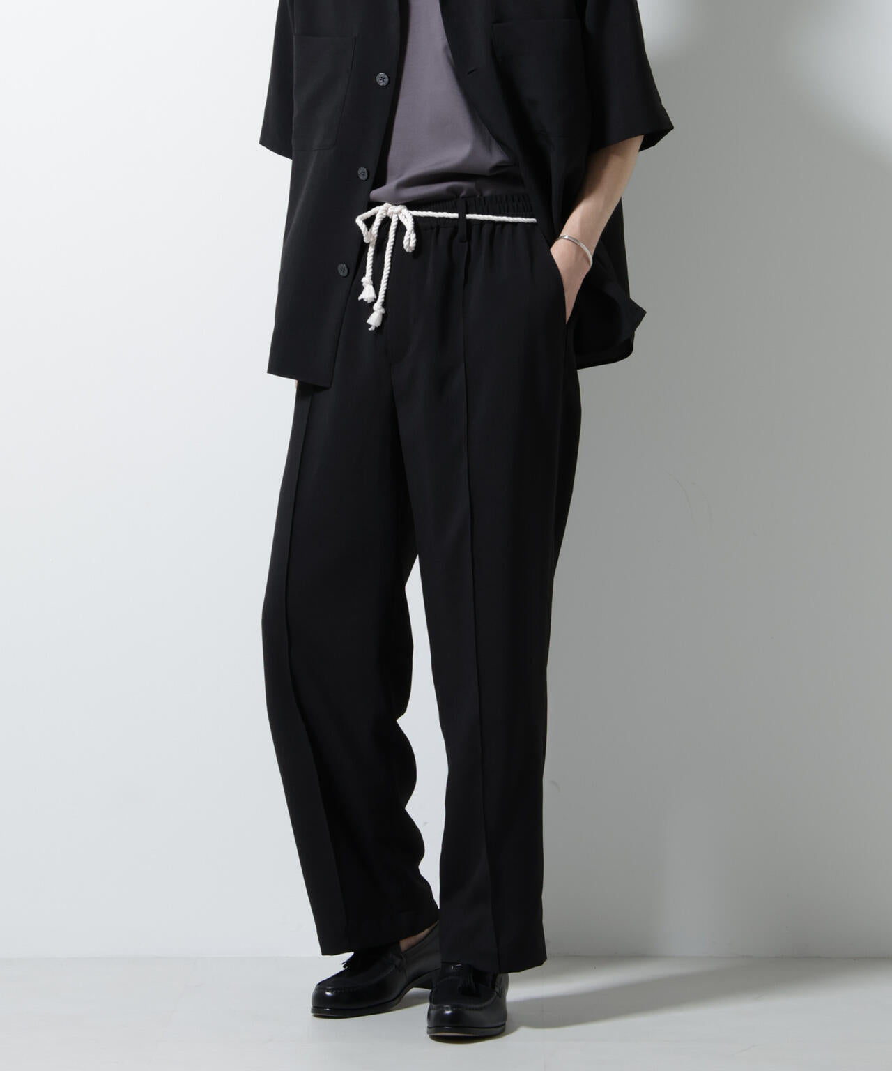 メランジドライイージーテーパードパンツ(セットアップ可)