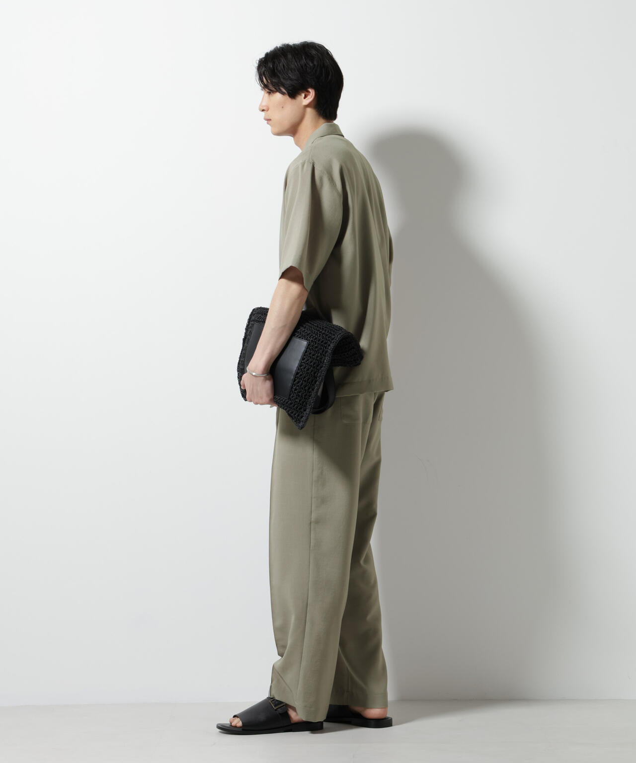 メランジドライイージーテーパードパンツ(セットアップ可)