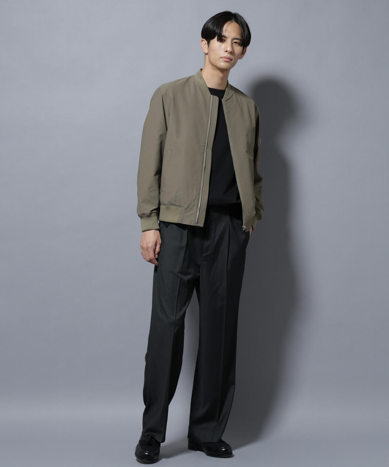 DELEGANTEエアリーサキソニー/CHK/ST ストレートFITパンツ(セットアップ可)