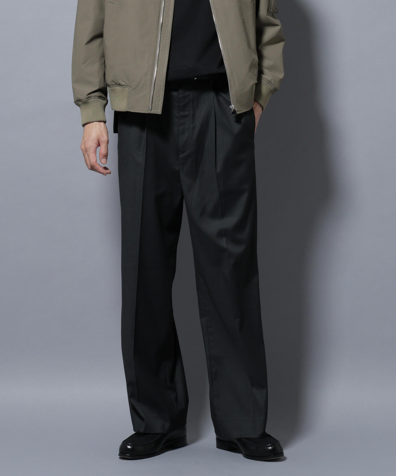 DELEGANTEエアリーサキソニー/CHK/ST ストレートFITパンツ(セットアップ可)