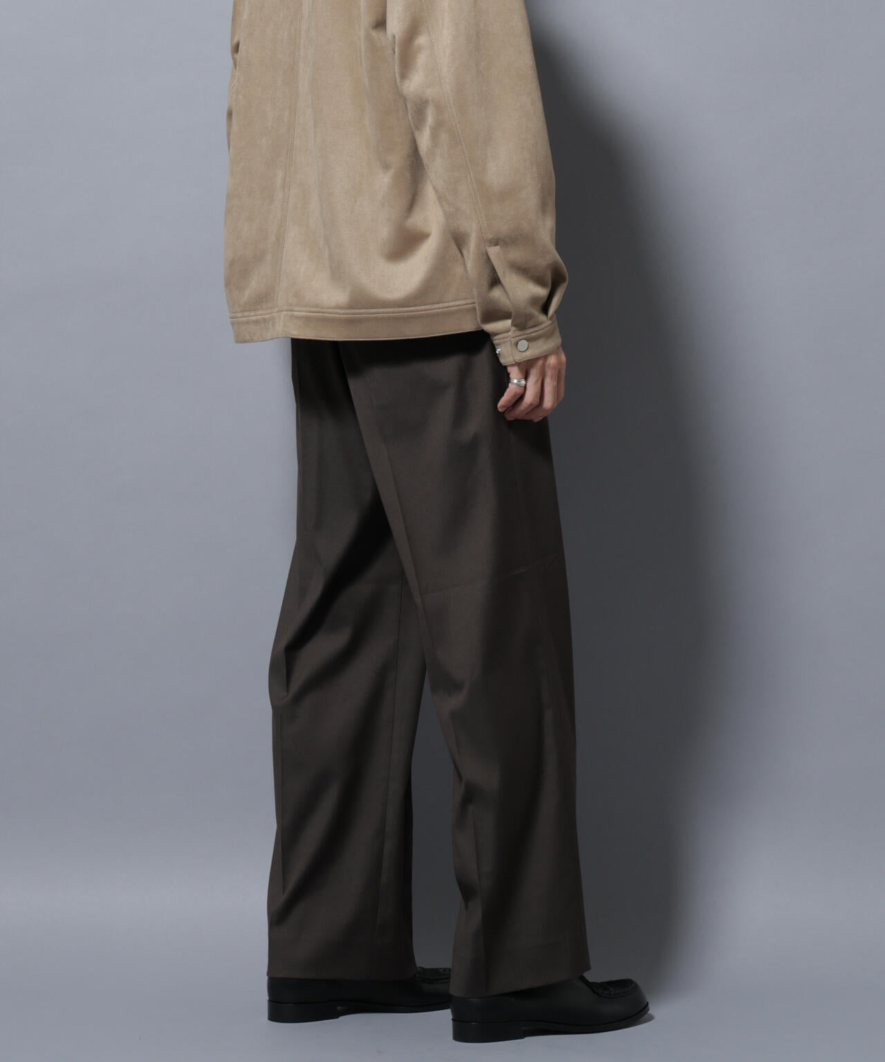 DELEGANTEエアリーサキソニー/CHK/ST ストレートFITパンツ(セットアップ可)