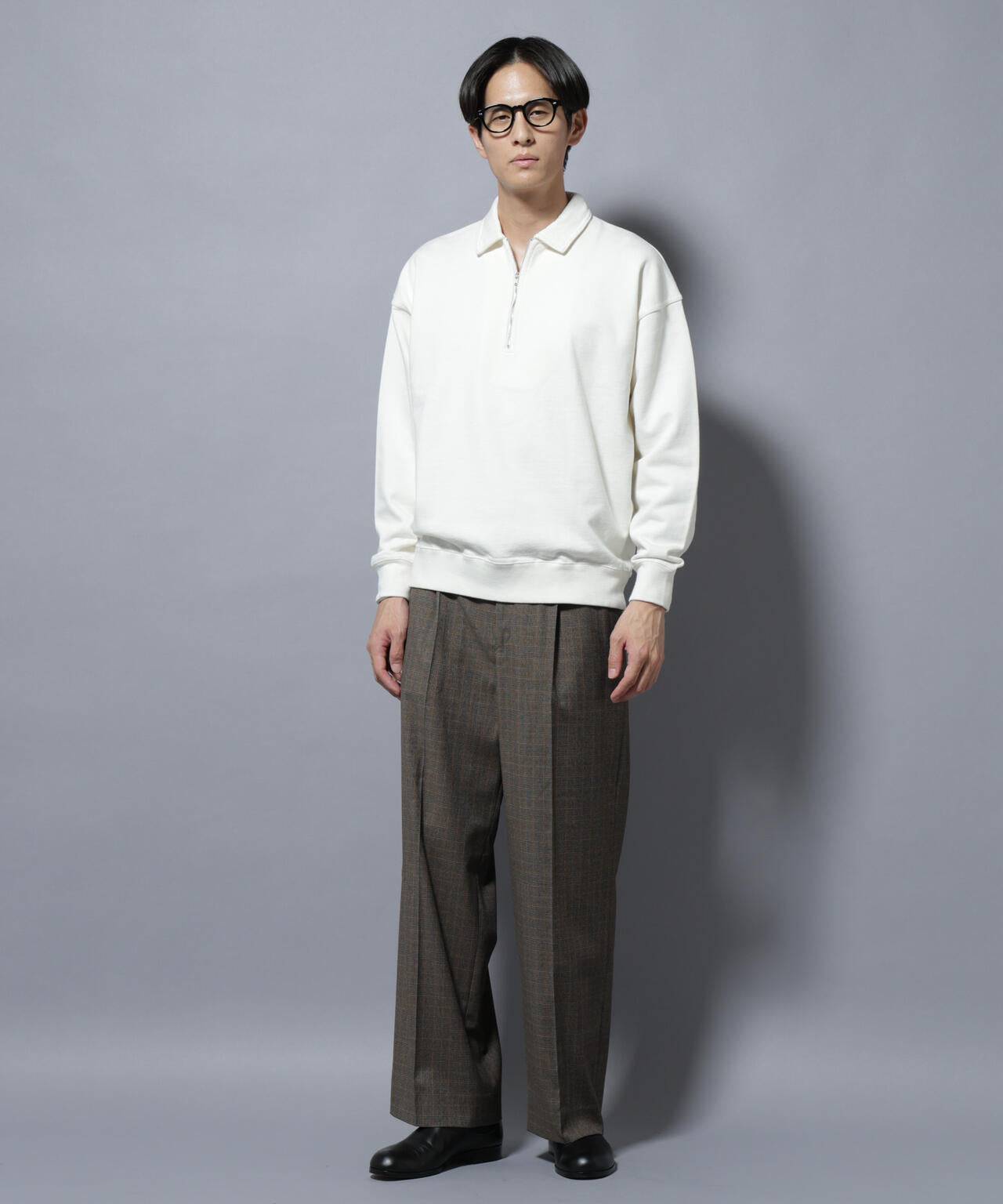 DELEGANTEエアリーサキソニー/CHK/ST ストレートFITパンツ(セットアップ可)