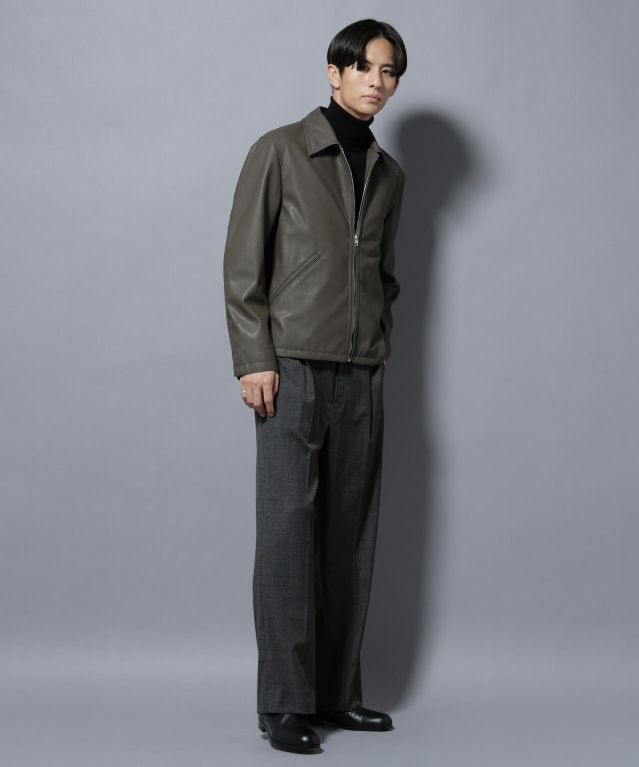 DELEGANTEエアリーサキソニー/CHK/ST ストレートFITパンツ(セットアップ可)