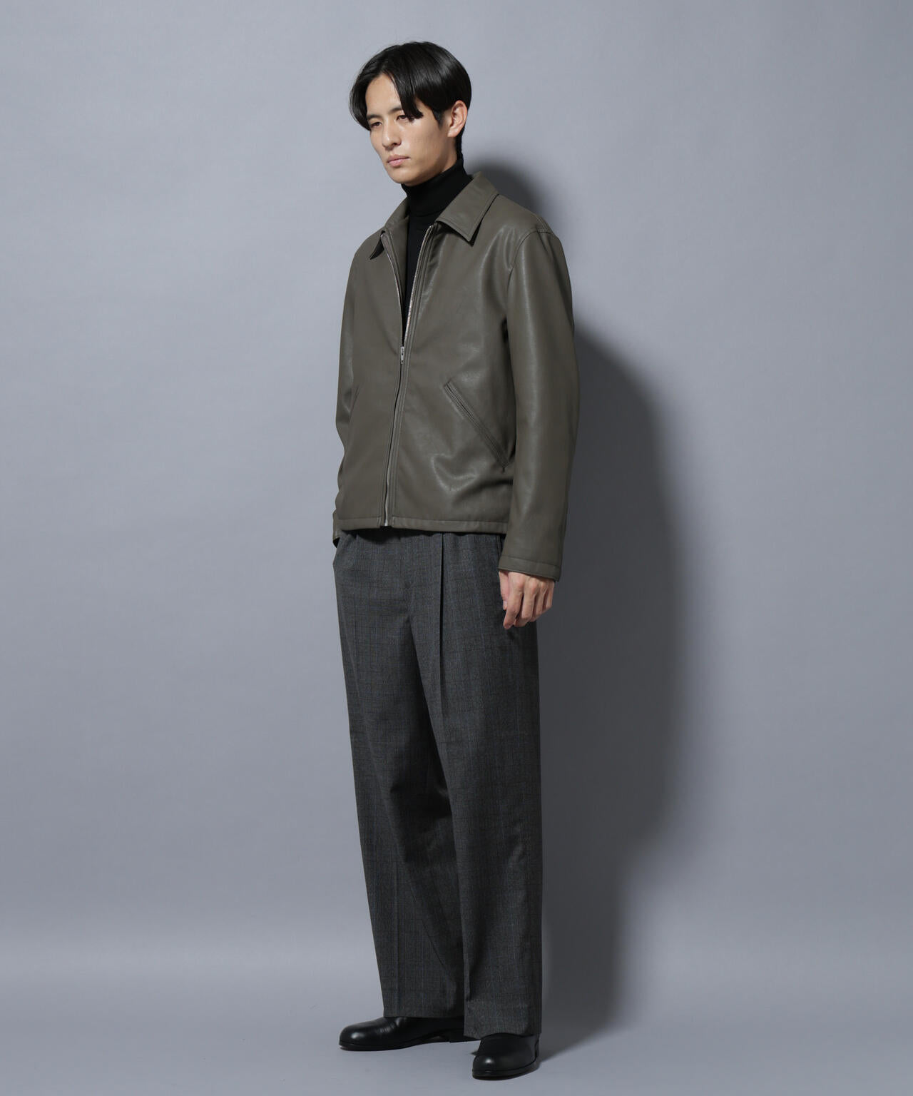 DELEGANTEエアリーサキソニー/CHK/ST ストレートFITパンツ(セットアップ可)