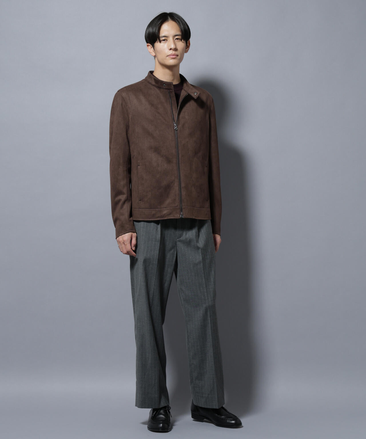 DELEGANTEエアリーサキソニー/CHK/ST ストレートFITパンツ(セットアップ可)