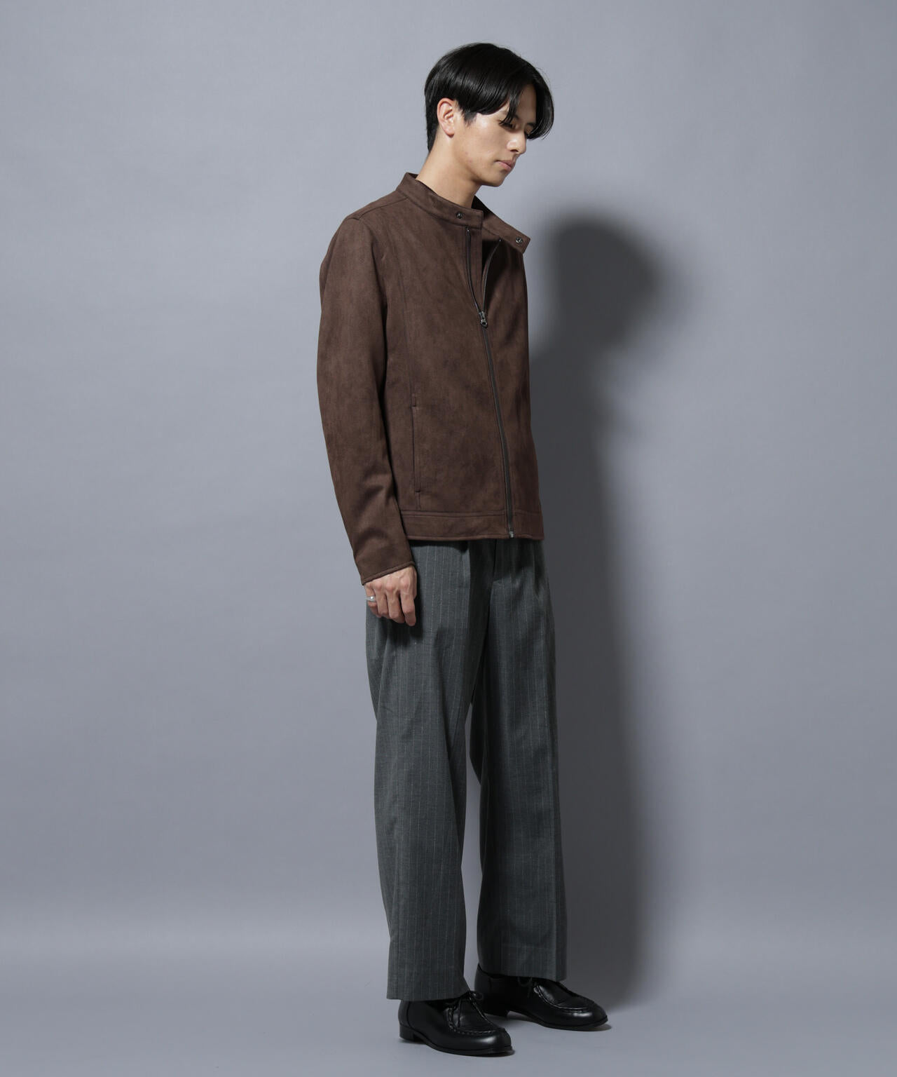 DELEGANTEエアリーサキソニー/CHK/ST ストレートFITパンツ(セットアップ可)