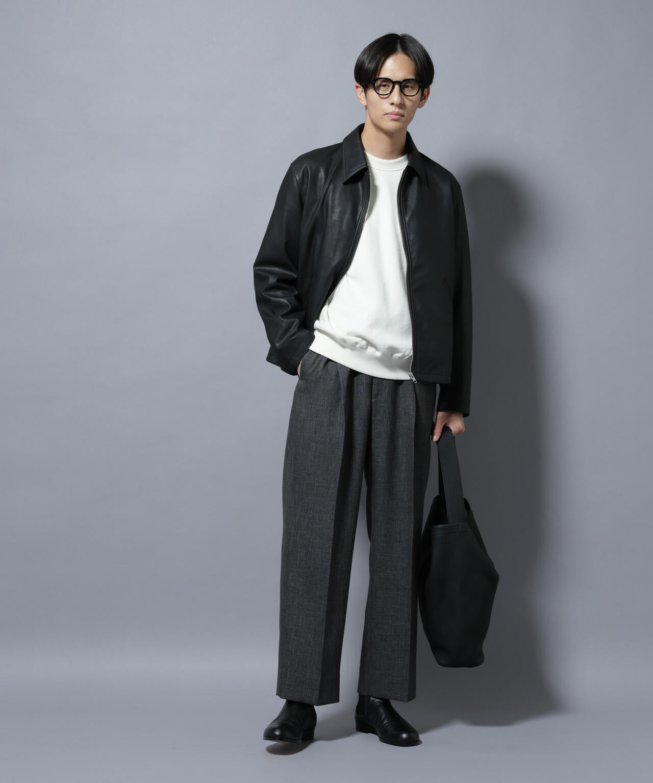 「大人のワイドパンツ」シャークスキンイージースラックス