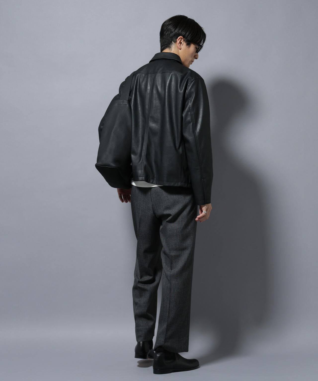 「大人のワイドパンツ」シャークスキンイージースラックス