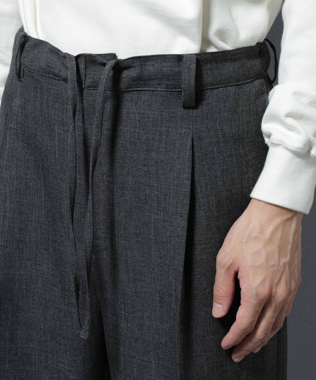 「大人のワイドパンツ」シャークスキンイージースラックス