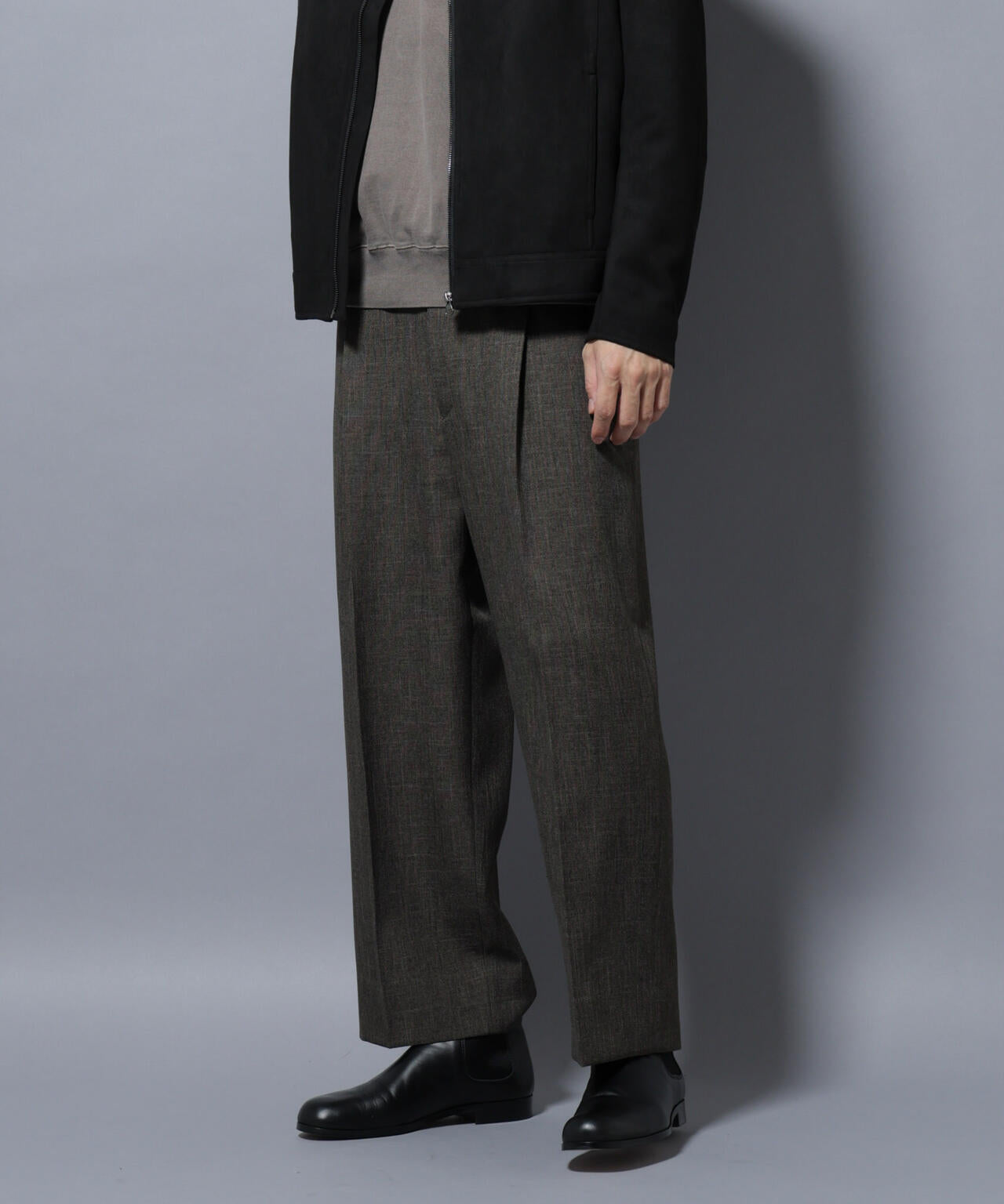 「大人のワイドパンツ」シャークスキンイージースラックス