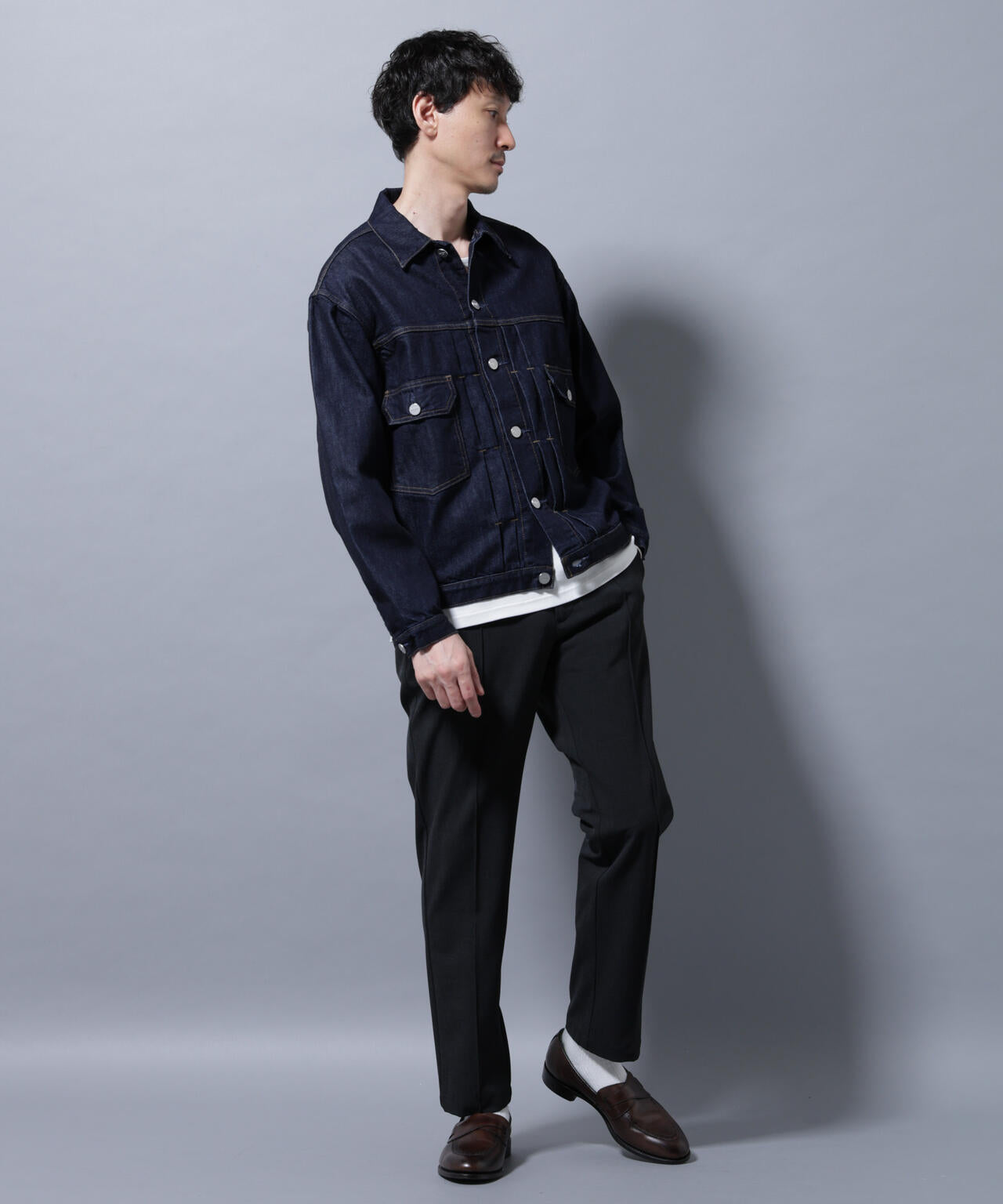 サイドリブストレッチイージーパンツ