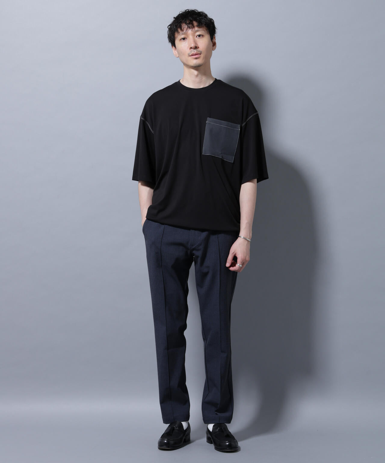 サイドリブストレッチイージーパンツ