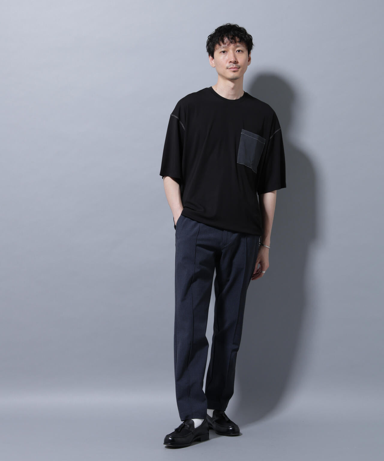 サイドリブストレッチイージーパンツ