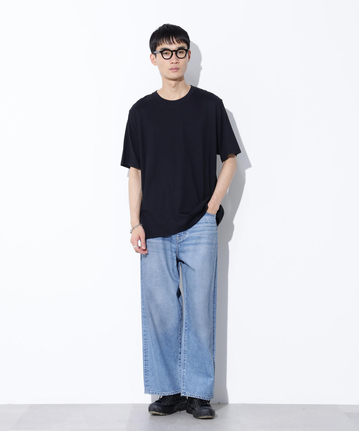 AUTHENコラボ SILKNIZED DENIM ワイドレッグ(セットアップ可)