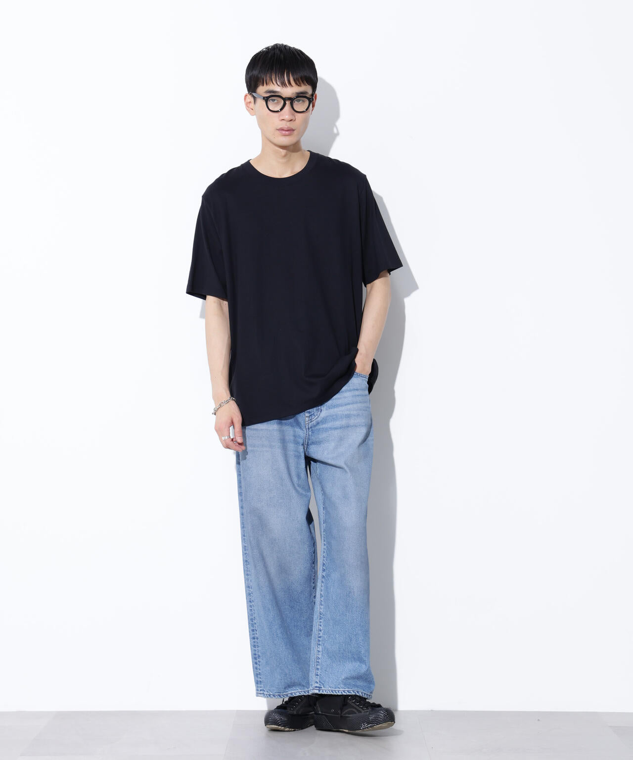 AUTHENコラボ SILKNIZED DENIM ワイドレッグ(セットアップ可)
