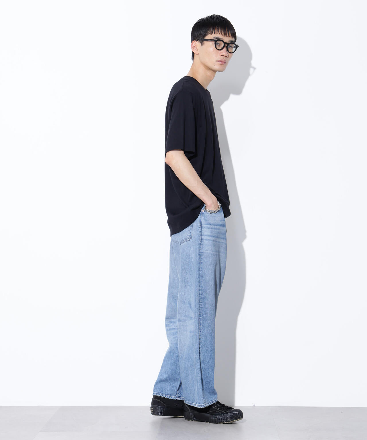 AUTHENコラボ SILKNIZED DENIM ワイドレッグ(セットアップ可)